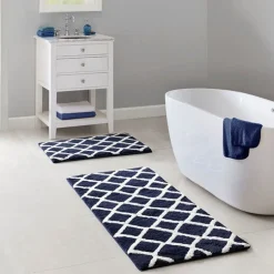 Madivelle Reversible High Pile Bath Rug – Modern Tufted Microfiber