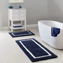Madivelle Reversible High Pile Bath Rug – Modern Tufted Microfiber