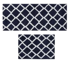 Madivelle Reversible High Pile Bath Rug – Modern Tufted Microfiber