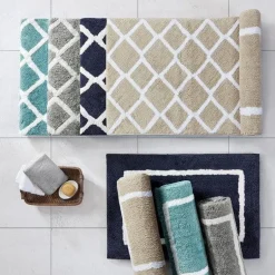 Madivelle Reversible High Pile Bath Rug – Modern Tufted Microfiber