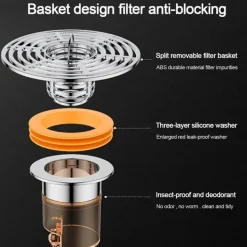 Magnetische Badezimmersieb-Abdeckung – selbstschließender Abflussschutz gegen Gerüche