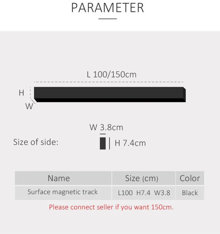 Magnetische Schienenbeleuchtung - Wandmontiertes schwarzes System