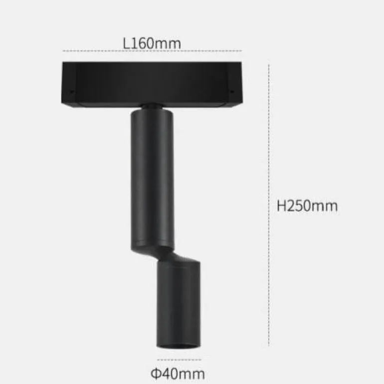 Magnetische Schienenbeleuchtung - Wandmontiertes schwarzes System