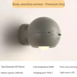 Magnetische wiederaufladbare Wandlampe - Einstellbares rotierendes Licht