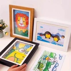 Magnetischer Holz-Kunstrahmen für Kinder – leicht zu öffnendes Design