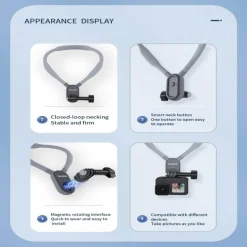 Magnetisches, am Hals montiertes Action-Kamera-Zubehör – Silikonhalterung