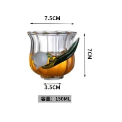 Maiglöckchen-Glasbecher-Set – Elegantes Trinkgeschirr für das Homeoffice