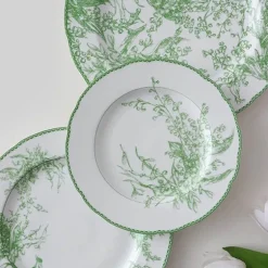 Maiglöckchen-Porzellanteller - Medieval Green Tableware Collection