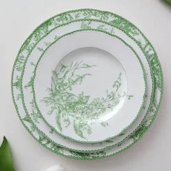 Maiglöckchen-Porzellanteller - Medieval Green Tableware Collection