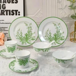 Maiglöckchen-Set aus Bone China – elegantes Blumengeschirr