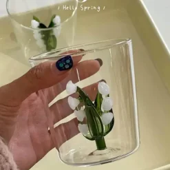 Maiglöckchen-Tier-Wasserbecher - Kaninchen- und Enten-Glasbecher