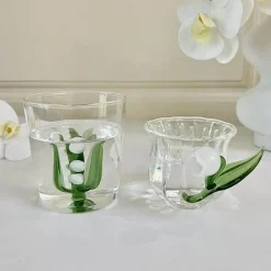 Maiglöckchen-Tier-Wasserbecher - Kaninchen- und Enten-Glasbecher