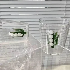 Maiglöckchen-Tier-Wasserbecher - Kaninchen- und Enten-Glasbecher