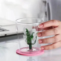 Maiglöckchen-Tier-Wasserbecher - Kaninchen- und Enten-Glasbecher