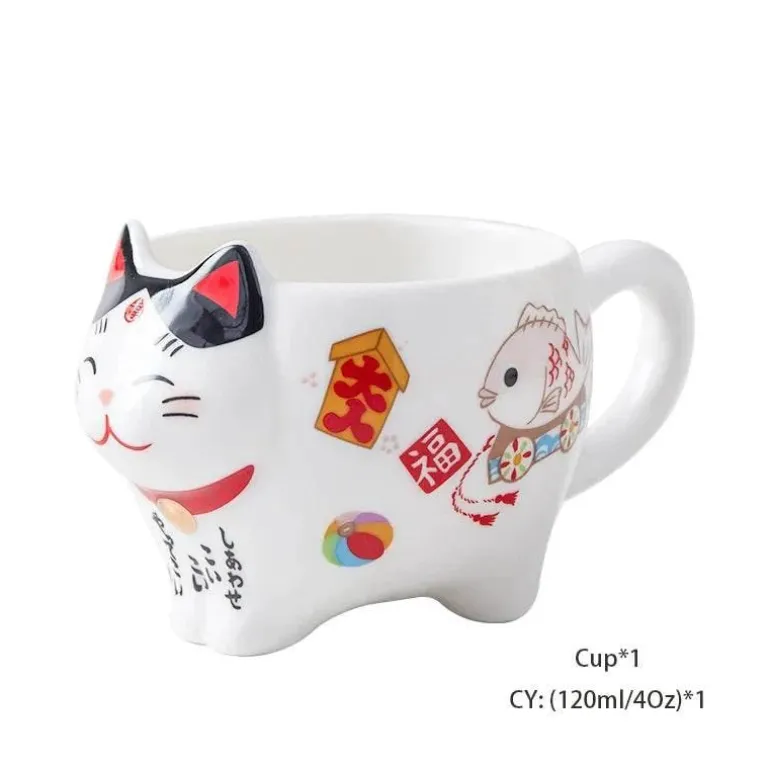 Maneki Neko Teeservice – Lucky Cat Porzellan Teekanne Tasse