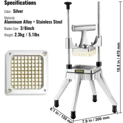Manueller Gemüseschneider aus Edelstahl – Handelsqualität