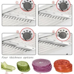 Manueller Gemüseschneider aus Edelstahl – verstellbarer Schneider