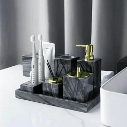 Marble Bathroom Accessories Set - Elegant Home Decor