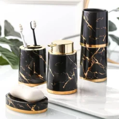 Marble Bathroom Accessory Set - Modern Stylish Decor