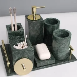Marble Bathroom Set - Modern Stylish Accessories for Elegant Decor