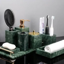 Marble Bathroom Set - Modern Stylish Accessories for Elegant Decor