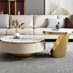 Marble Coffee Table Set - Modern Chic Stone Design