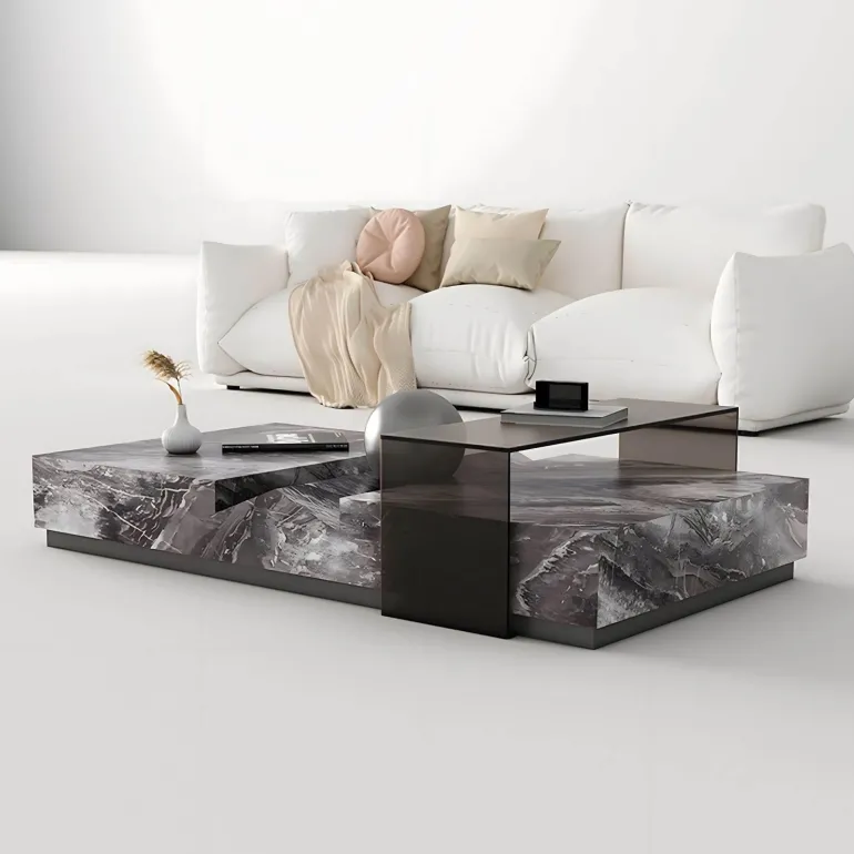 Marmor-Couchtisch – eleganter Lucienne-Akzenttisch