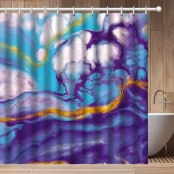 Marmor-Duschvorhang – farbenfrohes, lebendiges Badezimmerdekor