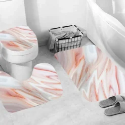 Marmor-Duschvorhang-Set – Stilvolles Badezimmerdekor