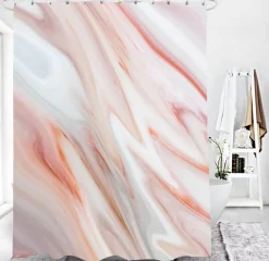 Marmor-Duschvorhang-Set – Stilvolles Badezimmerdekor