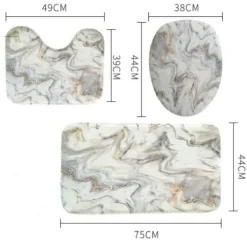 Marmor-Duschvorhang-Set – Stilvolles Badezimmerdekor