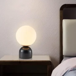 Marmor-Tischlampe – Elegantes, modernes Kugel-Design