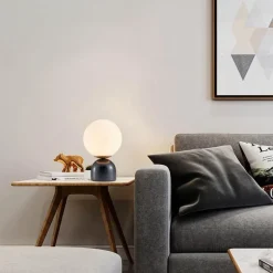 Marmor-Tischlampe – Elegantes, modernes Kugel-Design