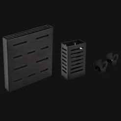 Mattschwarze Küchenaufbewahrung aus Metall ohne Bohren