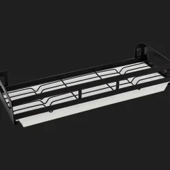 Mattschwarze Küchenaufbewahrung aus Metall ohne Bohren