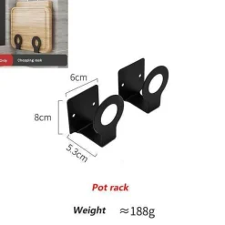 Mattschwarze Küchenaufbewahrung aus Metall ohne Bohren