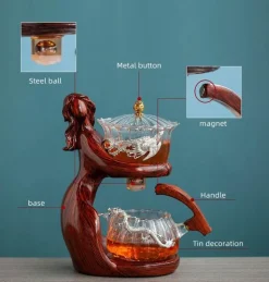 Meerjungfrau-Teekanne – Traumhaftes Teeservice aus Holz