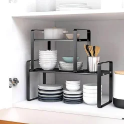 Mehrschichtiger Geschirr-Organizer – Aufbewahrungslösung für die Küchenarbeitsplatte