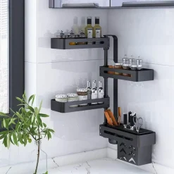 Mehrschichtiges drehbares Küchenregal – Aufbewahrungs-Organizer ohne Lochen