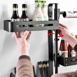 Mehrschichtiges drehbares Küchenregal – Aufbewahrungs-Organizer ohne Lochen