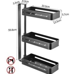 Mehrschichtiges drehbares Küchenregal – Aufbewahrungs-Organizer ohne Lochen