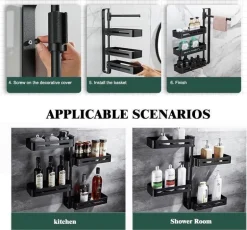 Mehrschichtiges drehbares Küchenregal – Aufbewahrungs-Organizer ohne Lochen