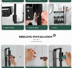 Mehrschichtiges drehbares Küchenregal – Aufbewahrungs-Organizer ohne Lochen