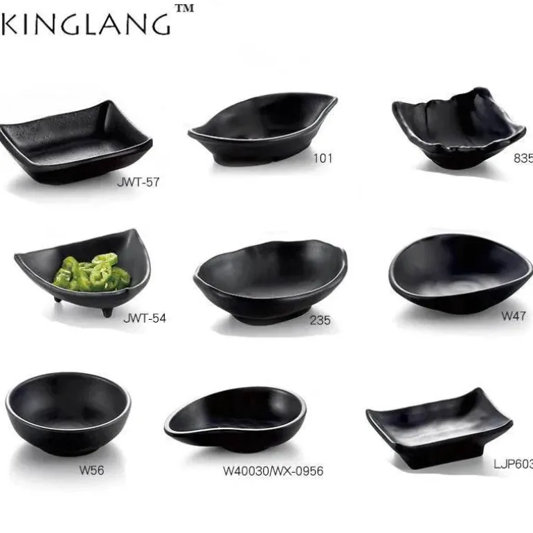 Melamin-Dip-Saucenschalen-Set - Schwarz, 4er-Pack