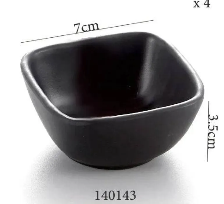 Melamin-Dip-Saucenschalen-Set - Schwarz, 4er-Pack