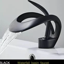 Messing-Wasserfall-Wasserhahn - Moderne Badezimmer-Küchenarmatur