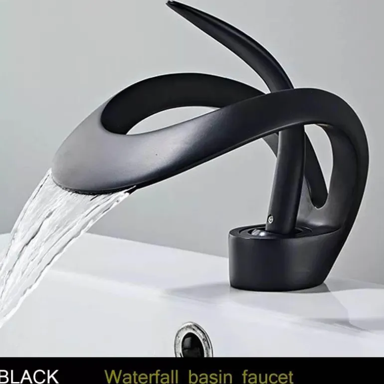 Messing-Wasserfall-Wasserhahn - Moderne Badezimmer-Küchenarmatur