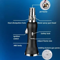 Metall-Turbinen-Fackelfeuerzeug - Flammenanzünder für den Außenbereich