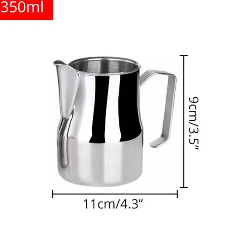 Milchaufschäumkännchen aus Edelstahl – Abgerundeter Ausguss 350 ml 550 ml 750 ml Optionen