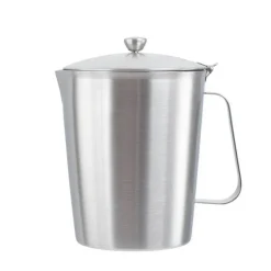 Milchaufschäumkrug aus Edelstahl mit Deckel - Messbecher